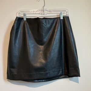 Classic Black Leather Skirt